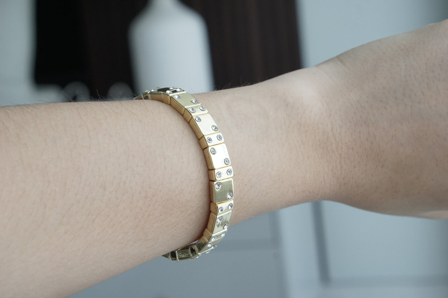 Pulsera dado chapa de oro