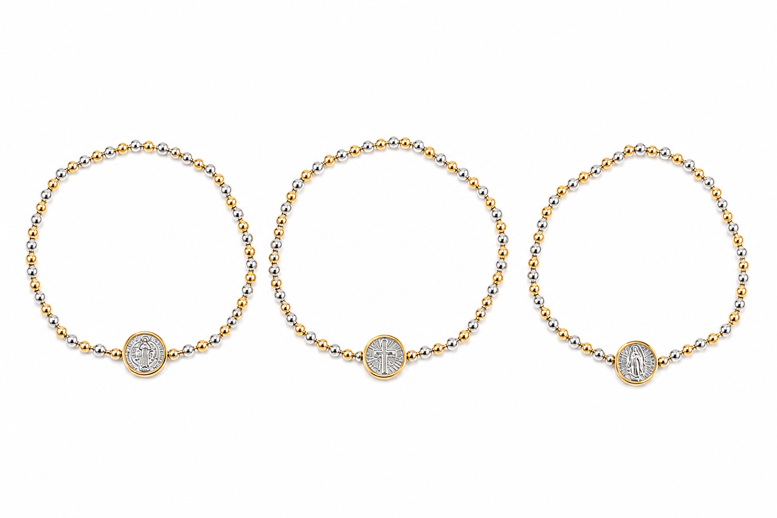 Pulsera de cuentas combinadas con dije