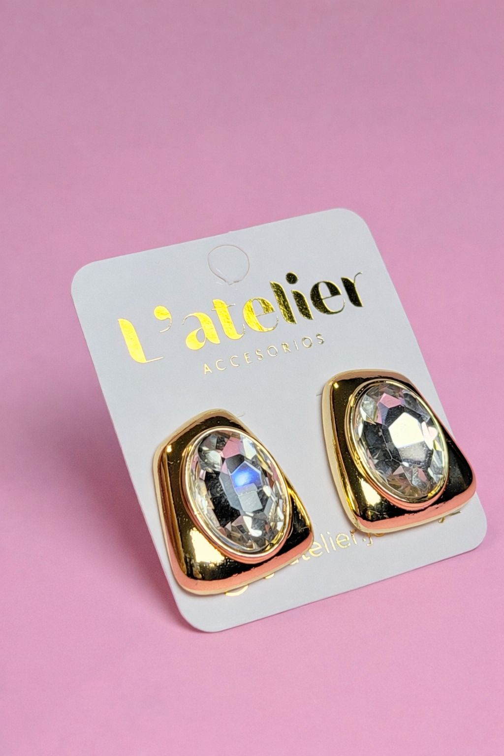 Aretes gemstone cristal/ch18k