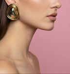 ARETES DROP MAXIMALISTA CHAPA DE ORO