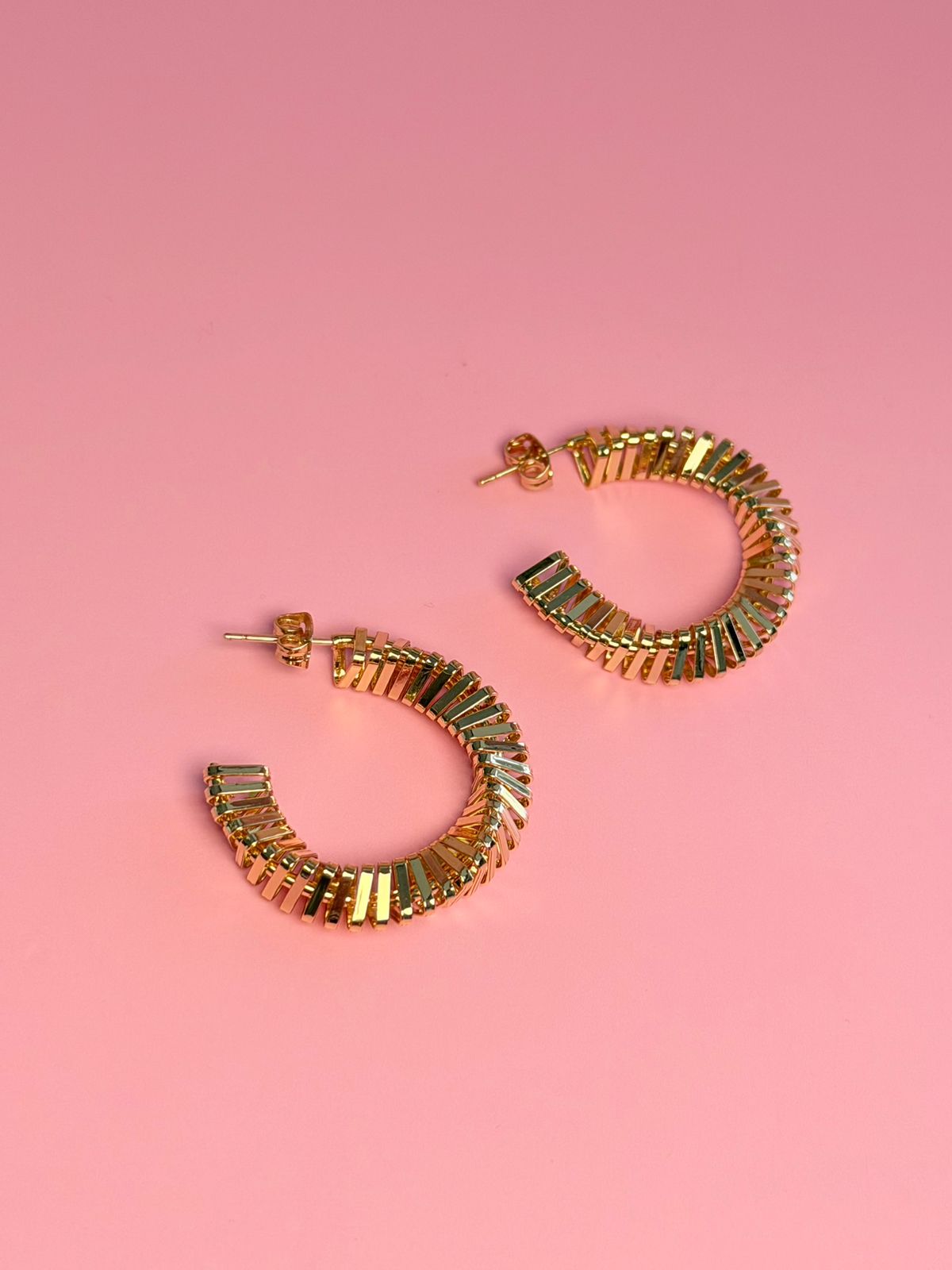 Arracadas bouncy chapa de oro 18k