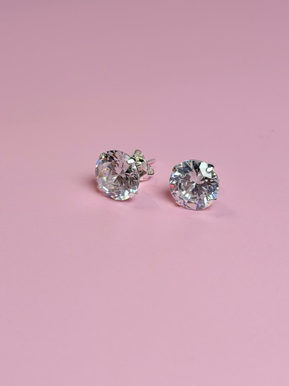 Broqueles cristal/ plata .925