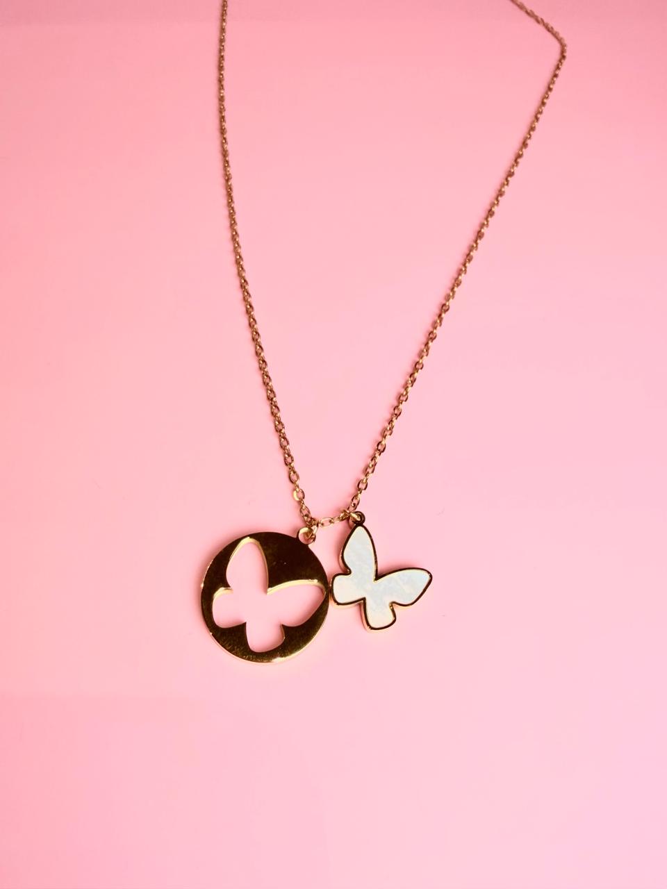 COLLAR DE MARIPOSAS CON MADRE PERLA 50-55CM/18