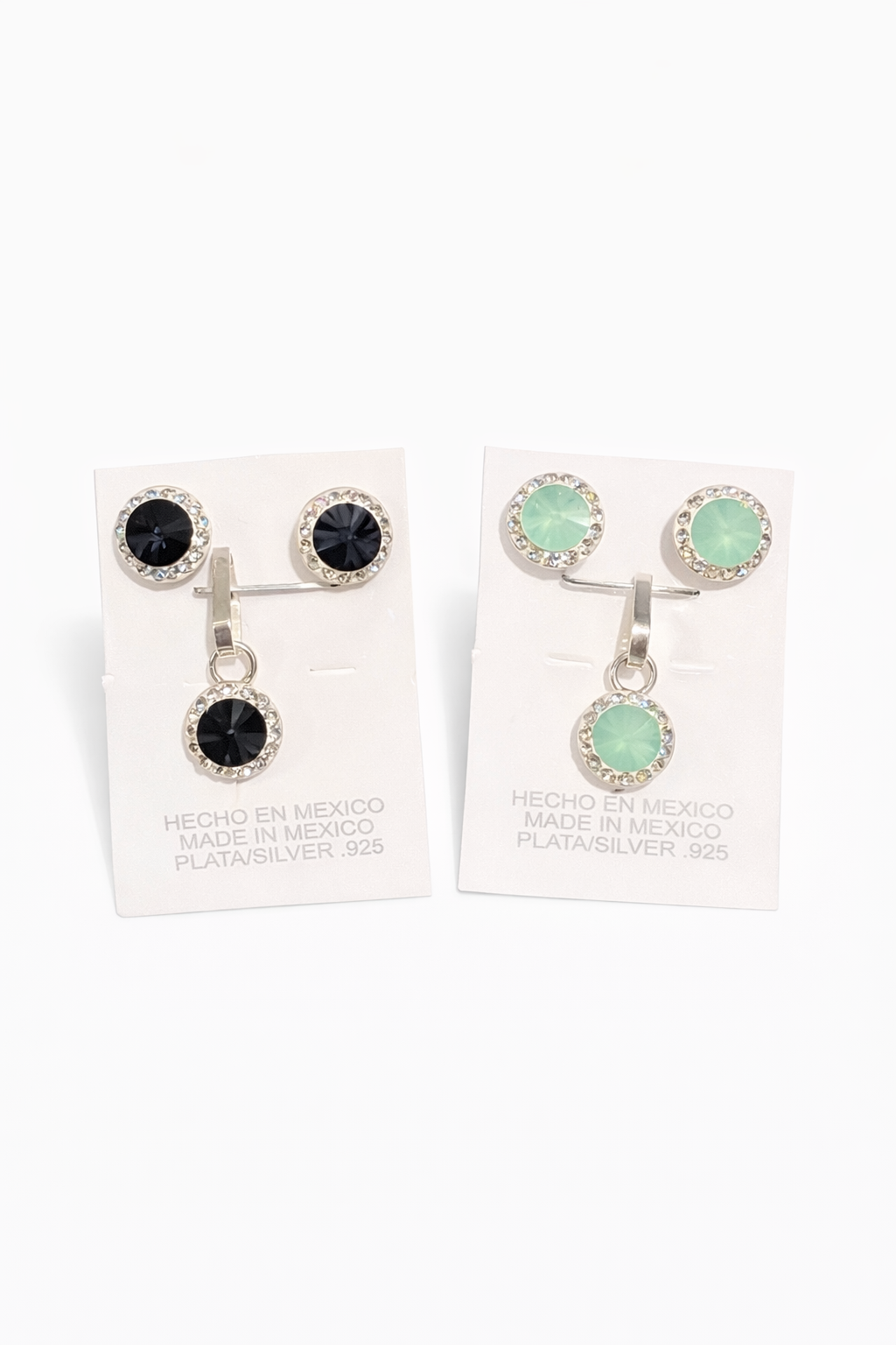 Set de aretes con dije de plata .925 dije chico