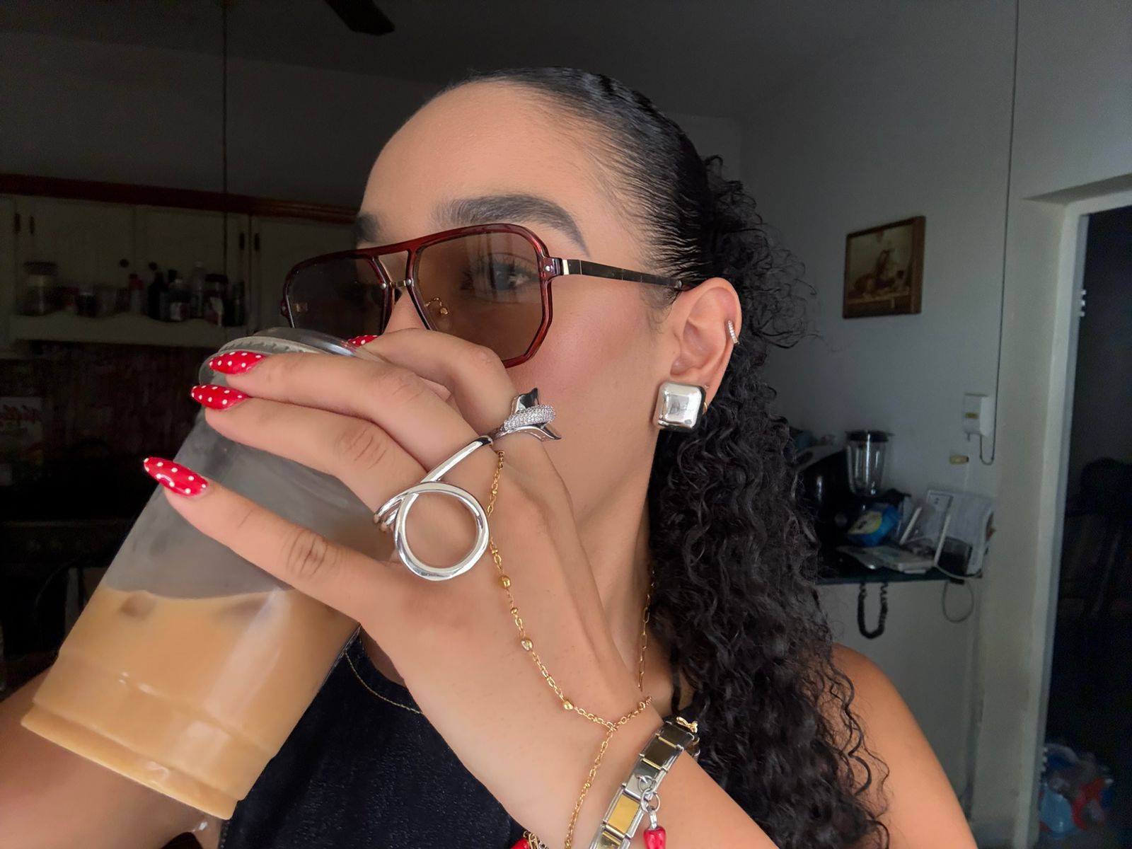 Aretes cuadros plateado acero inox