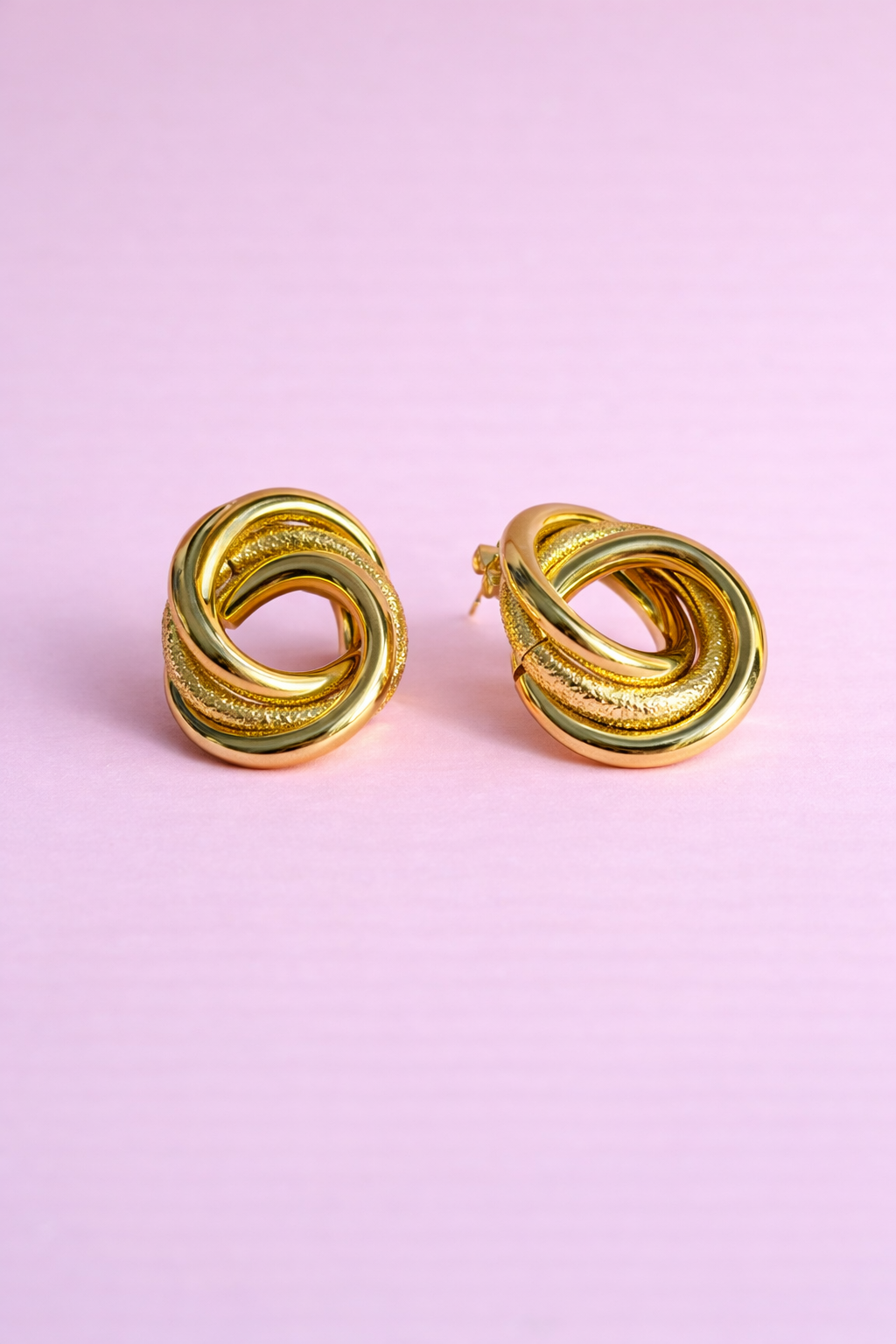 Aretes chunky aros chapa de oro 18k