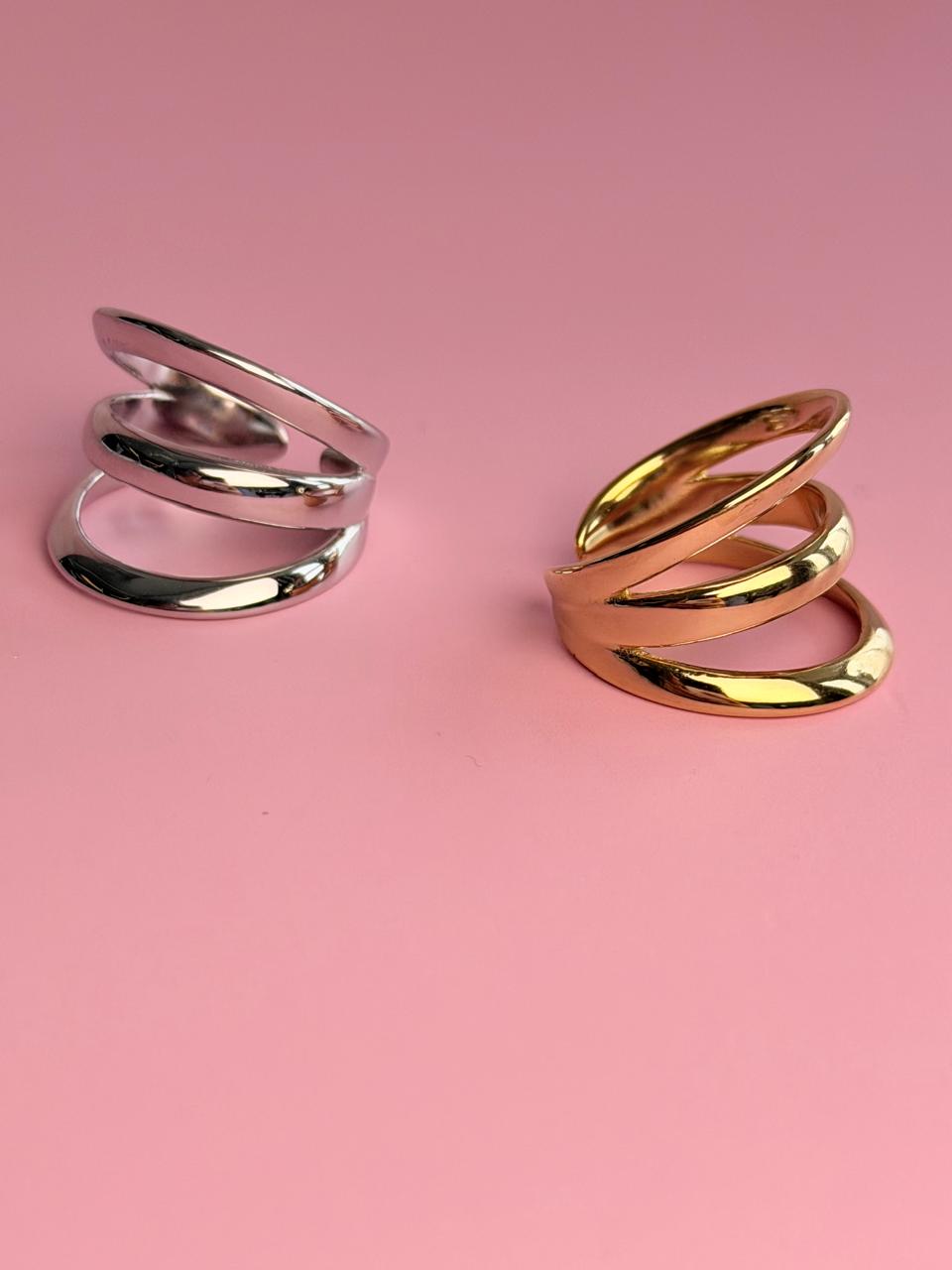 ANILLO DE TRIPLE LINEA LISO 20MM/AJUSTABLE