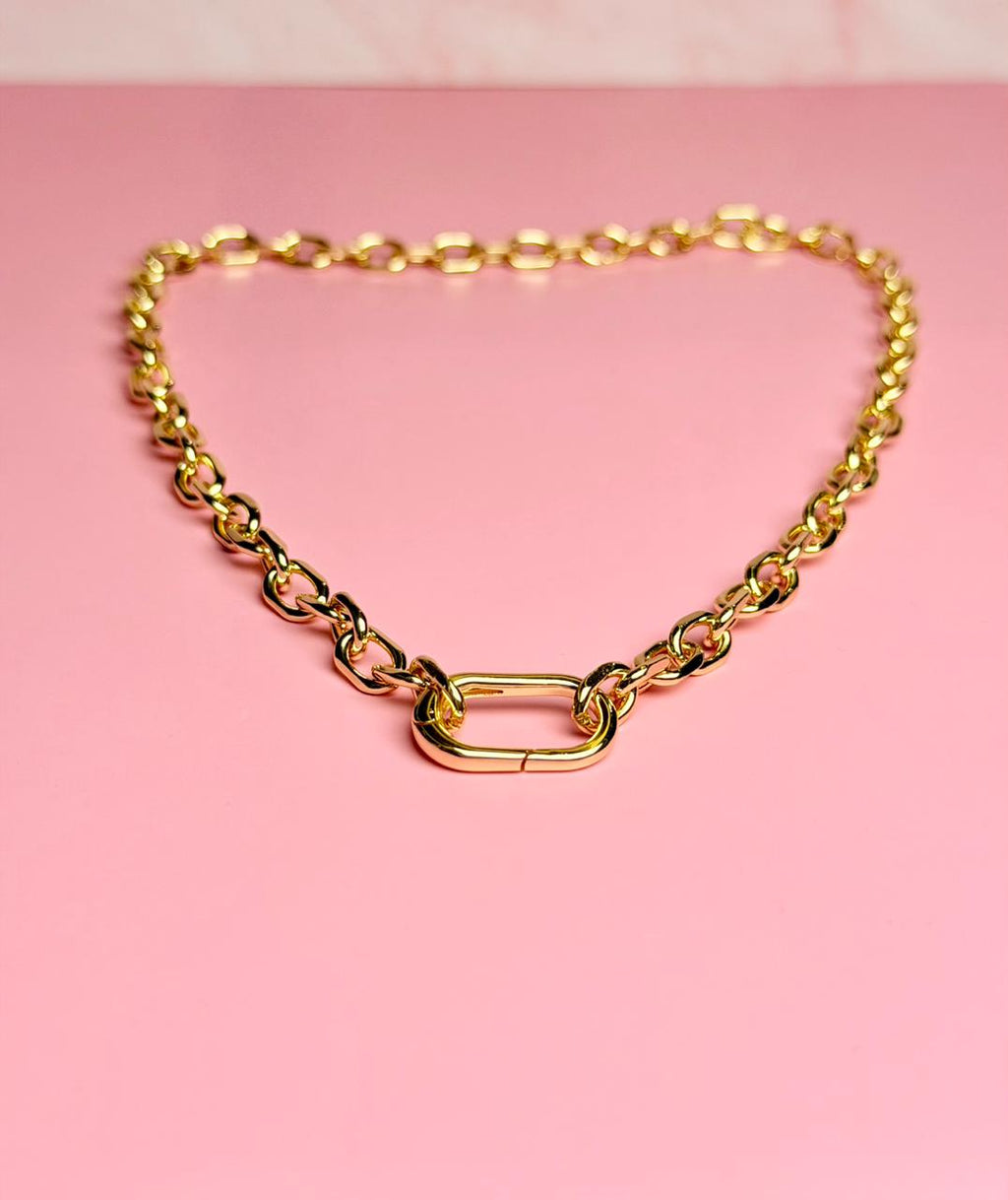 CADENA ESLABÓN OVAL CON BROCHE OVALADO 42CM