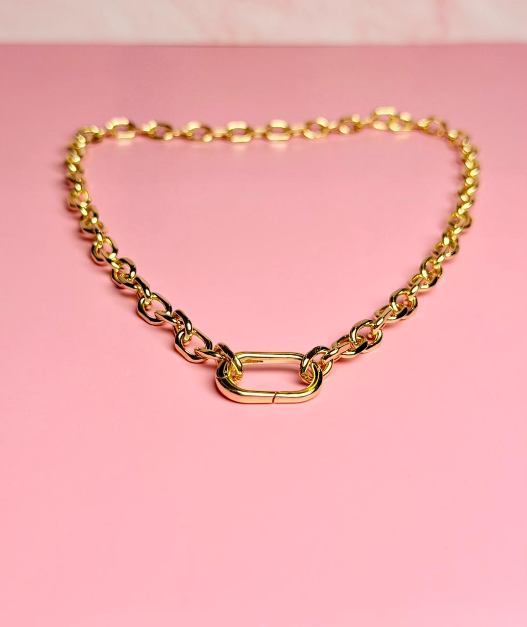 CADENA ESLABÓN OVAL CON BROCHE OVALADO 42CM