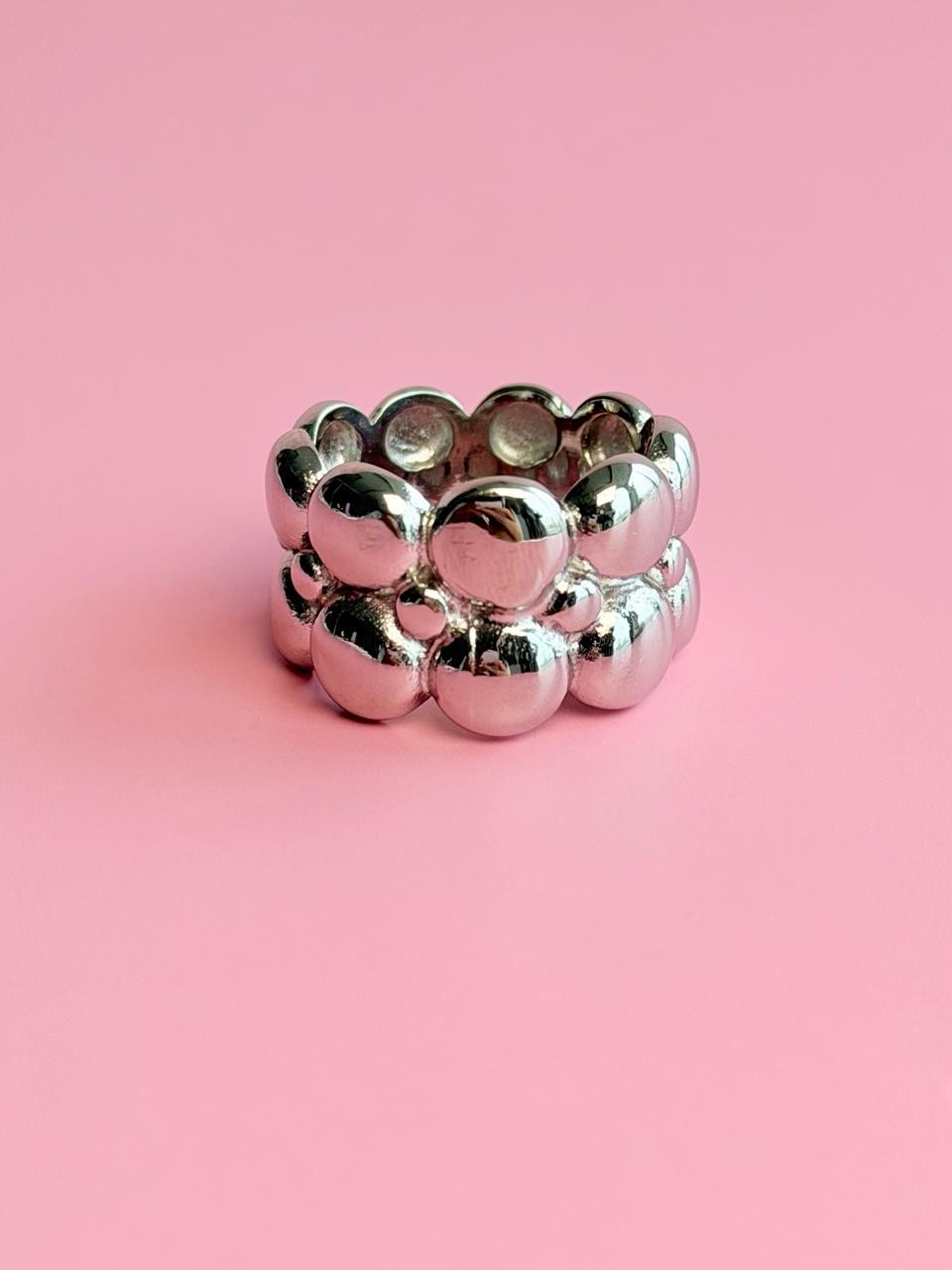 ANILLO CON TEXTURA DE ESFERAS LISAS 14MM/TALLA 9