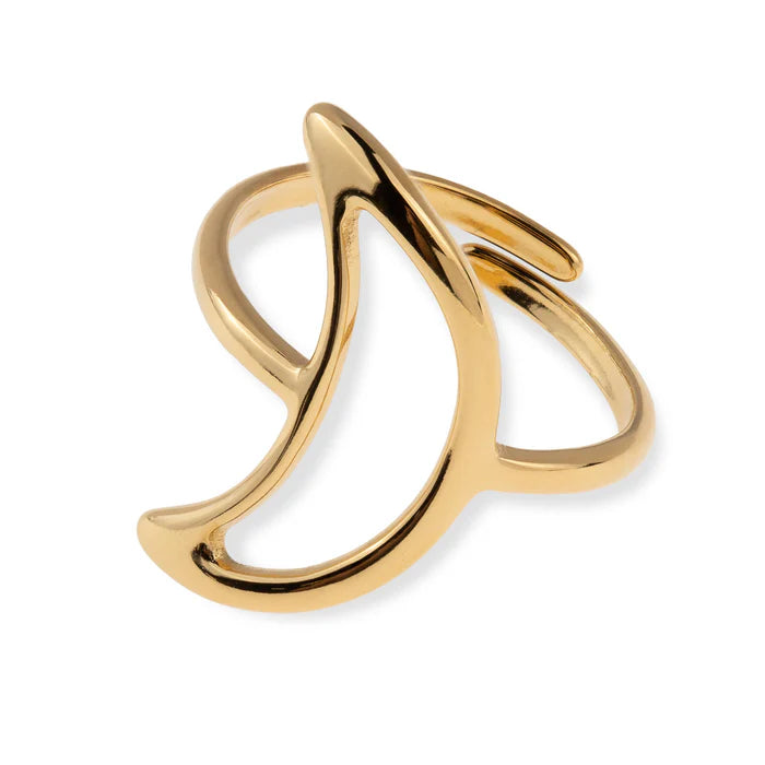 Anillo con silueta de luna 21 mm ajustable