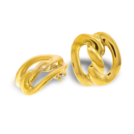 Interlocked Hoop Earrings – Gold