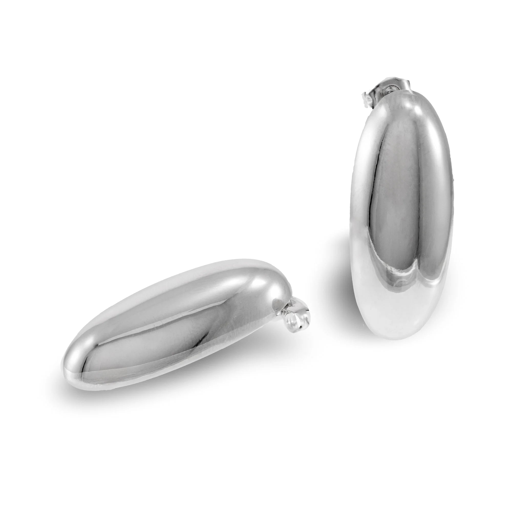 Smooth Oval Earrings – Silver