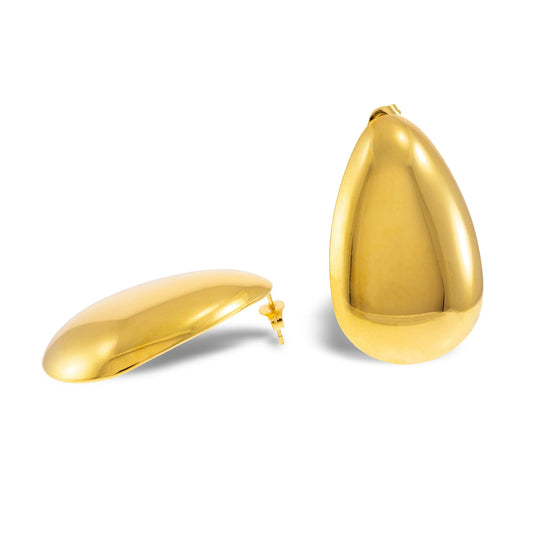 Smooth Teardrop Earrings – Gold