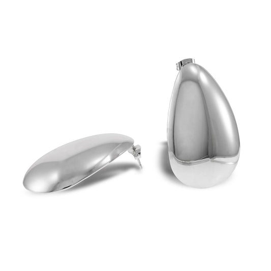 Smooth Teardrop Earrings – Silver