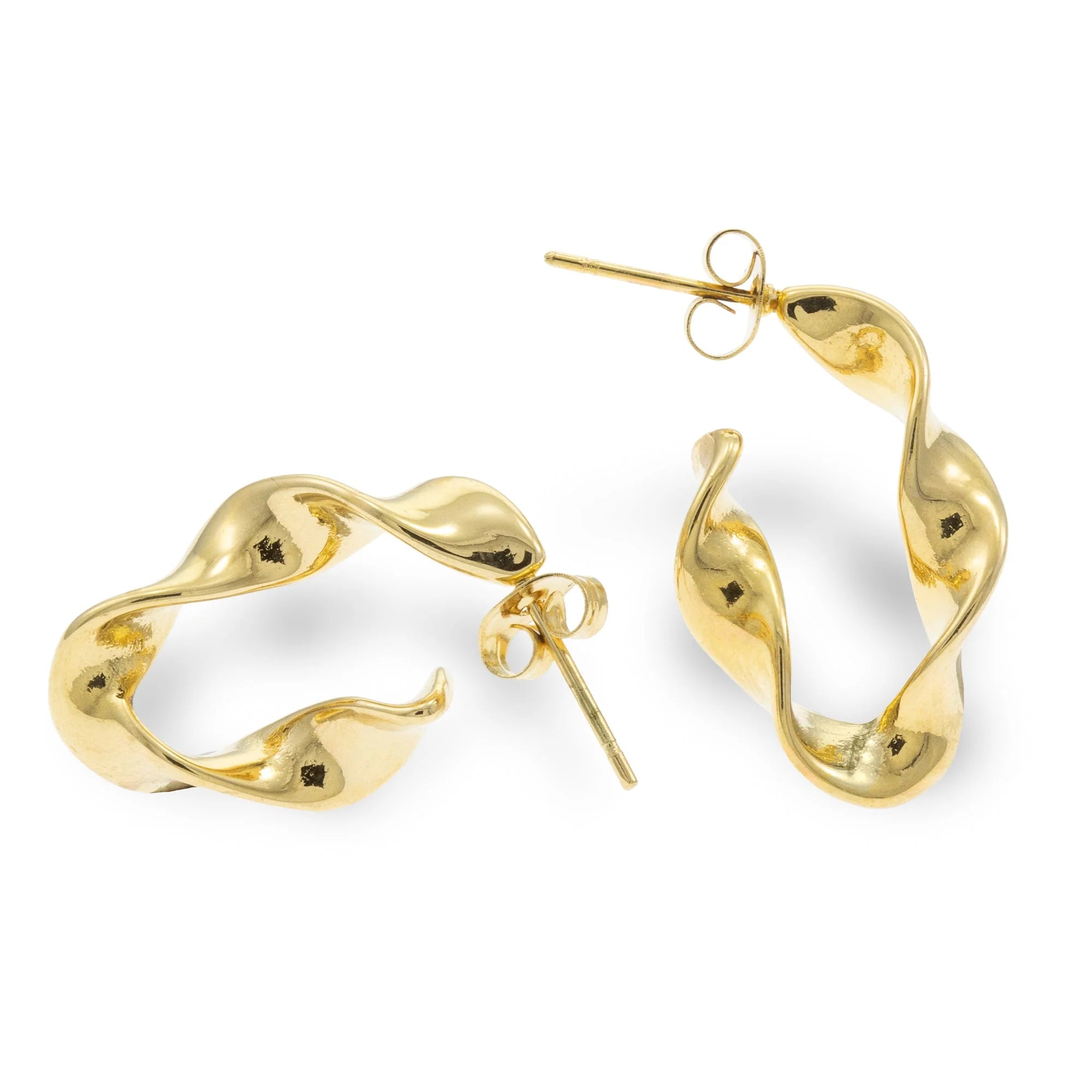 Wavy Oval Hoops – Gold
