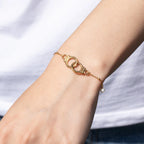 Handcuff Bracelet with Pearl – Gold