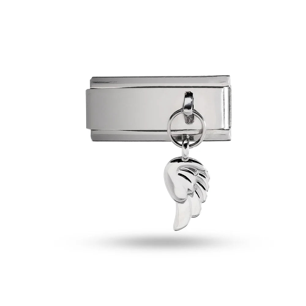 Charm eslabon italiano con ala colgante