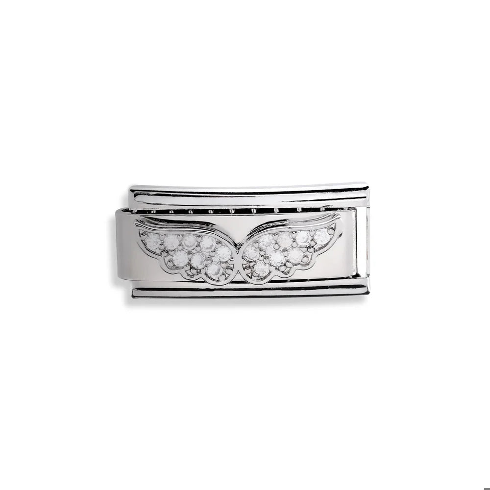 Charm eslabon italiano alas con brillos