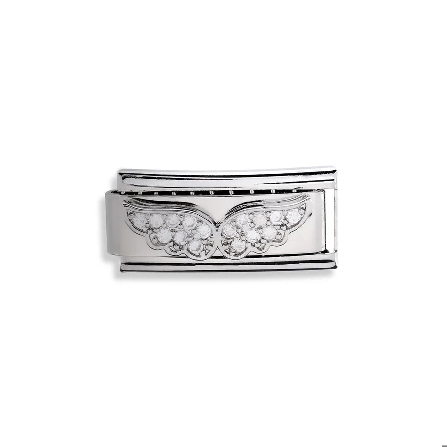 Charm eslabon italiano alas con brillos