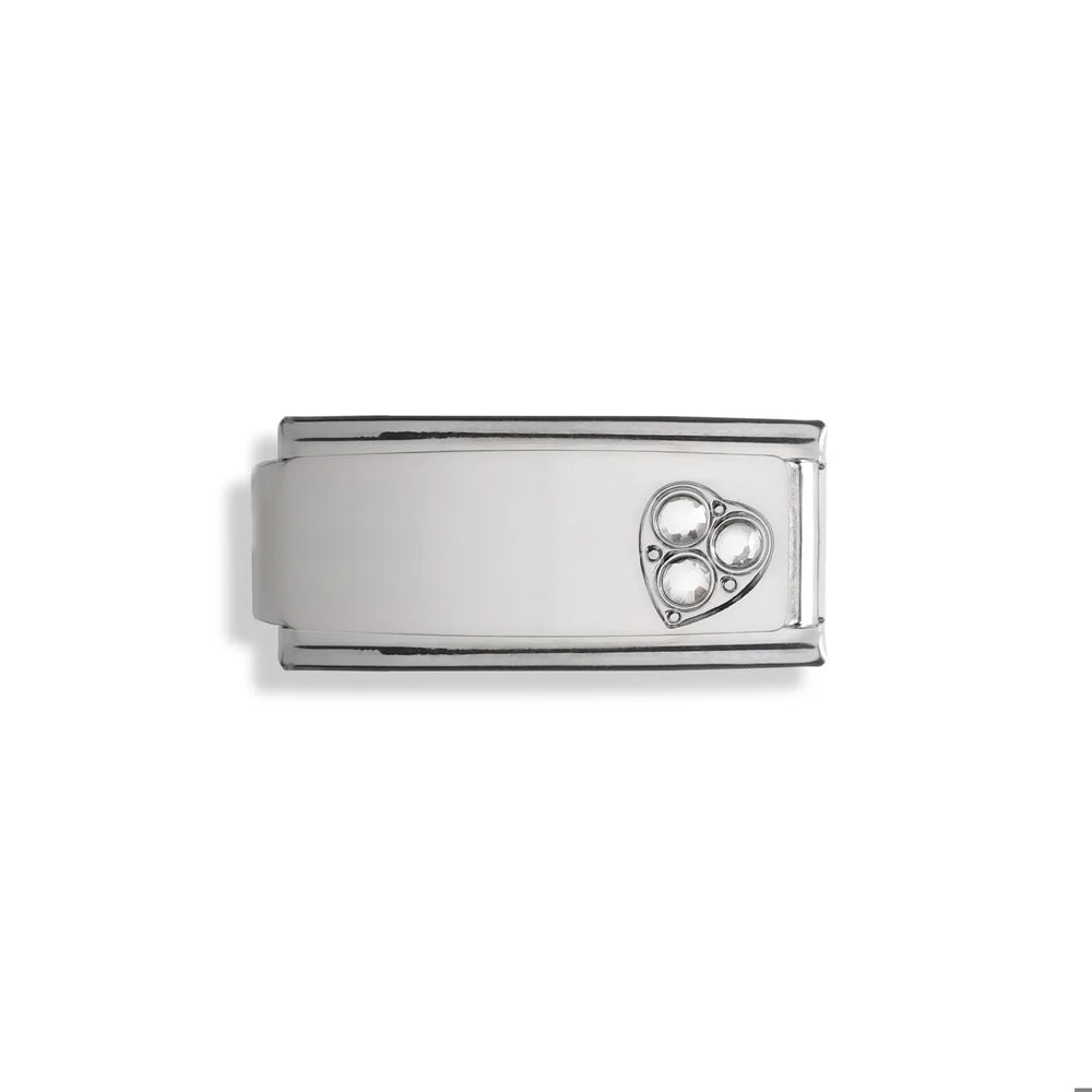 Charm eslabon italiano corazon con cristales