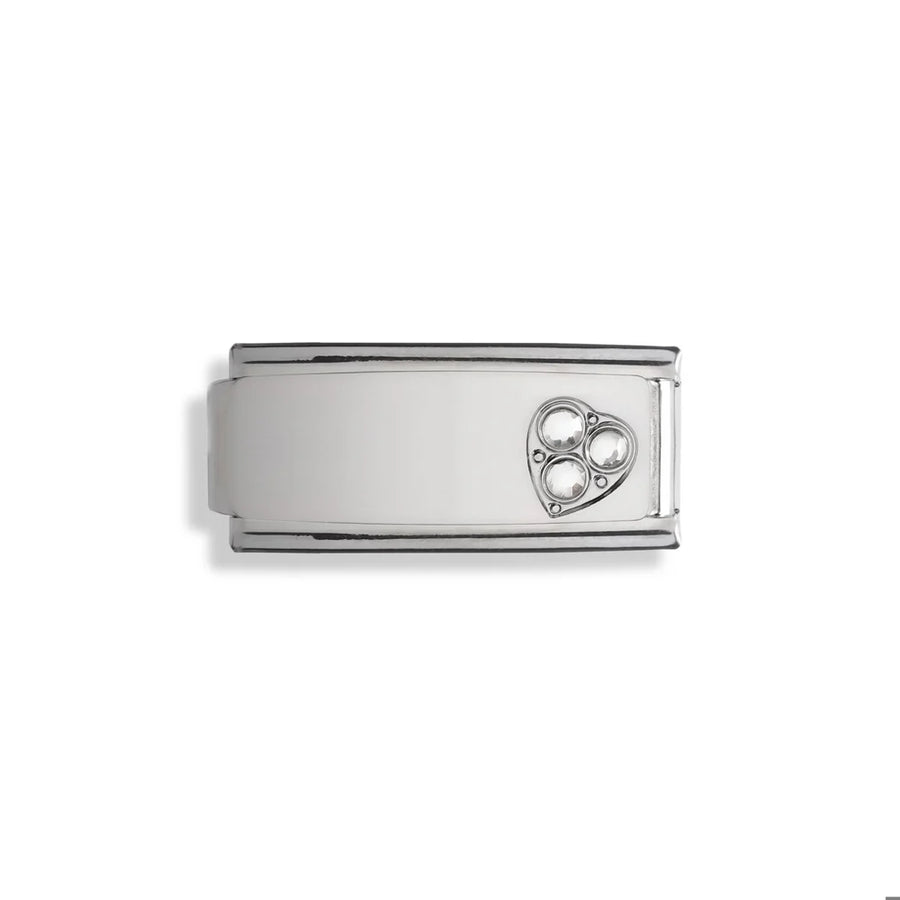Charm eslabon italiano corazon con cristales