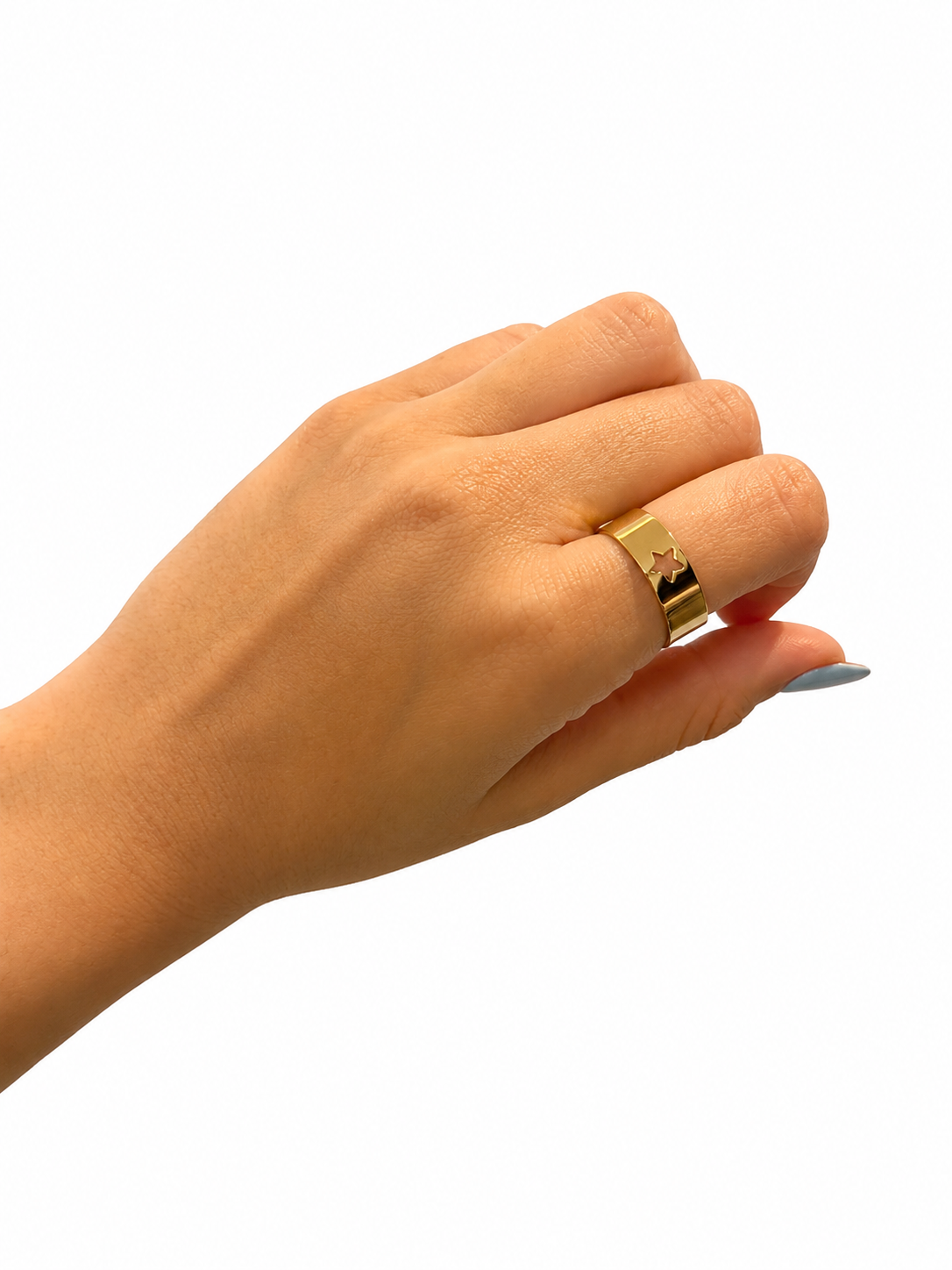 anillo estrella ajustable acero
