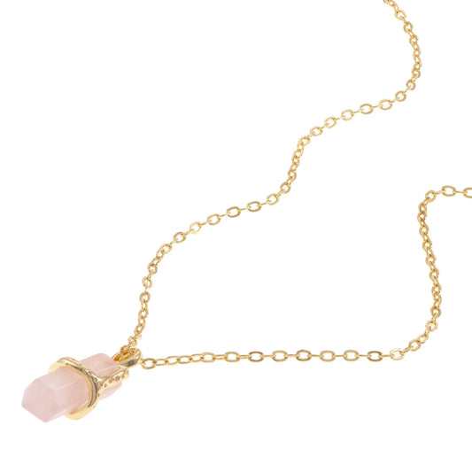 Rose Quartz Necklace – 14K