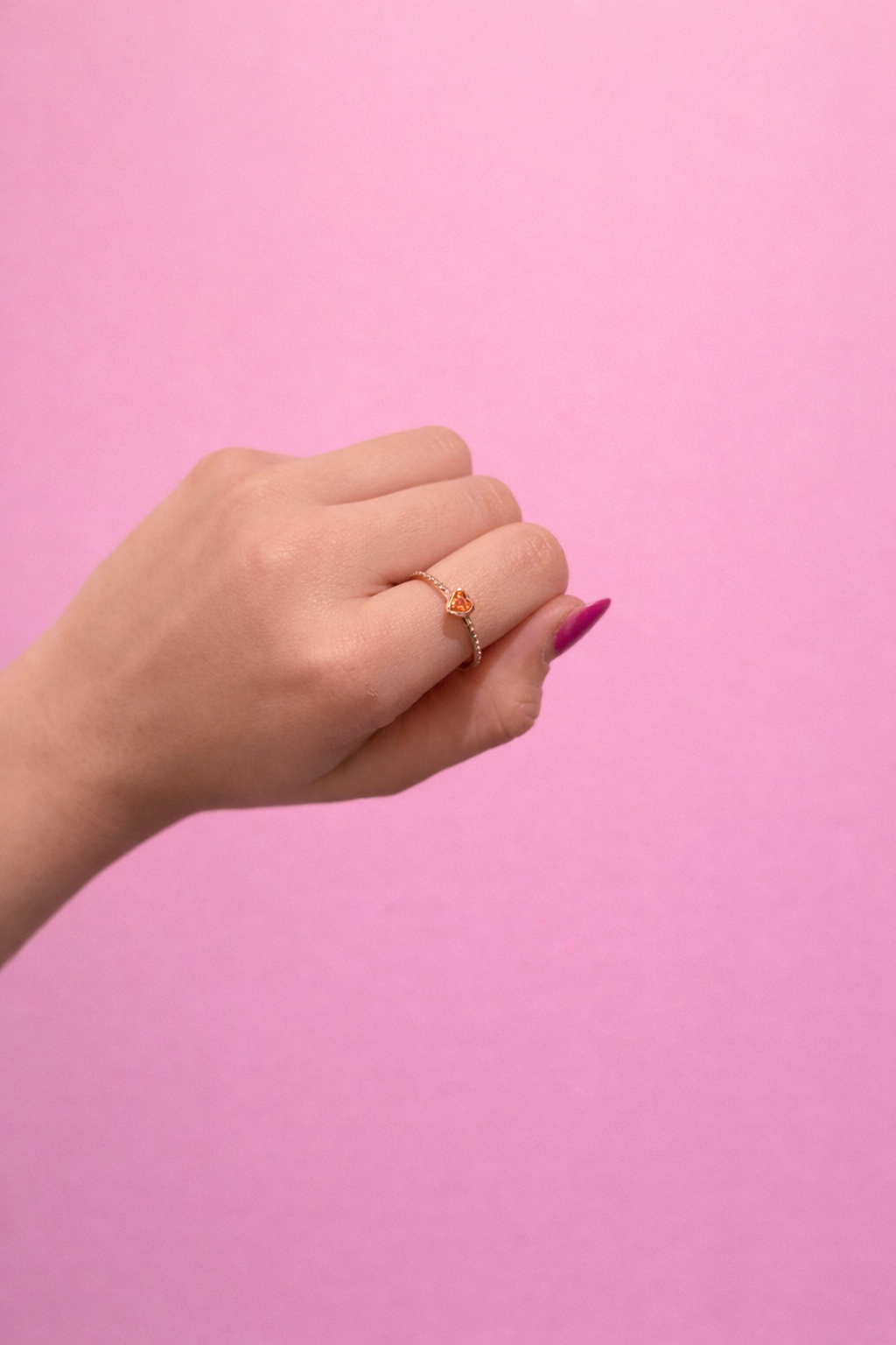 Anillo rose gold corazón