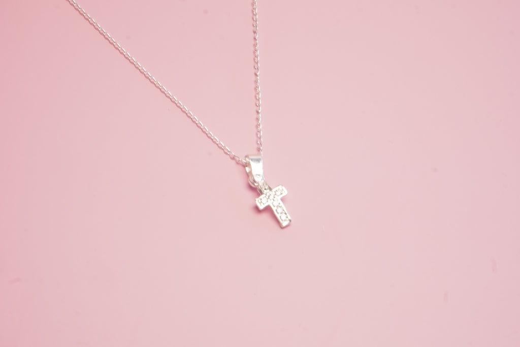 Collar plata y cruz mini