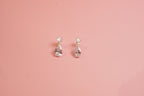 Aretes gota cristal y plata .925