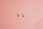 Aretes gota cristal y plata .925