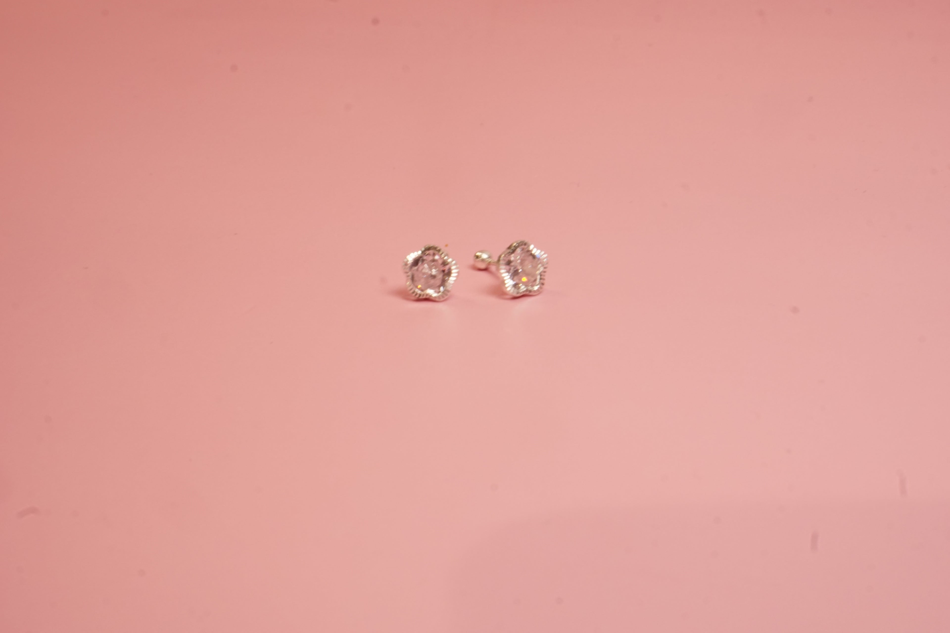 Broqueles flor plata .925