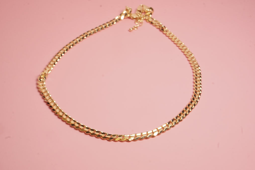 CADENA BARBADA 45CM 14K