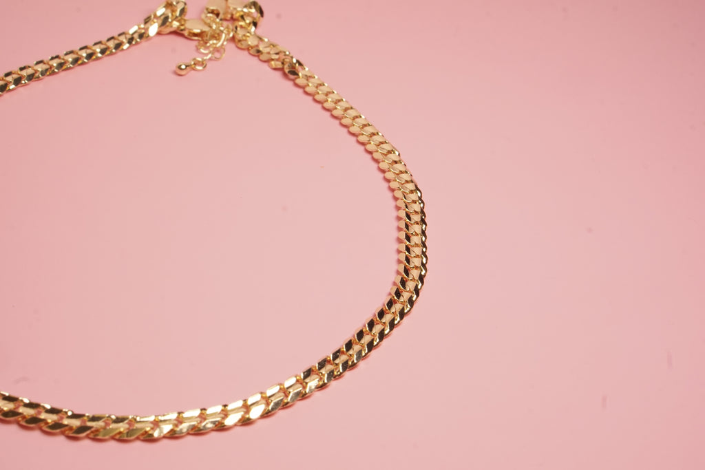 CADENA BARBADA 45CM 14K