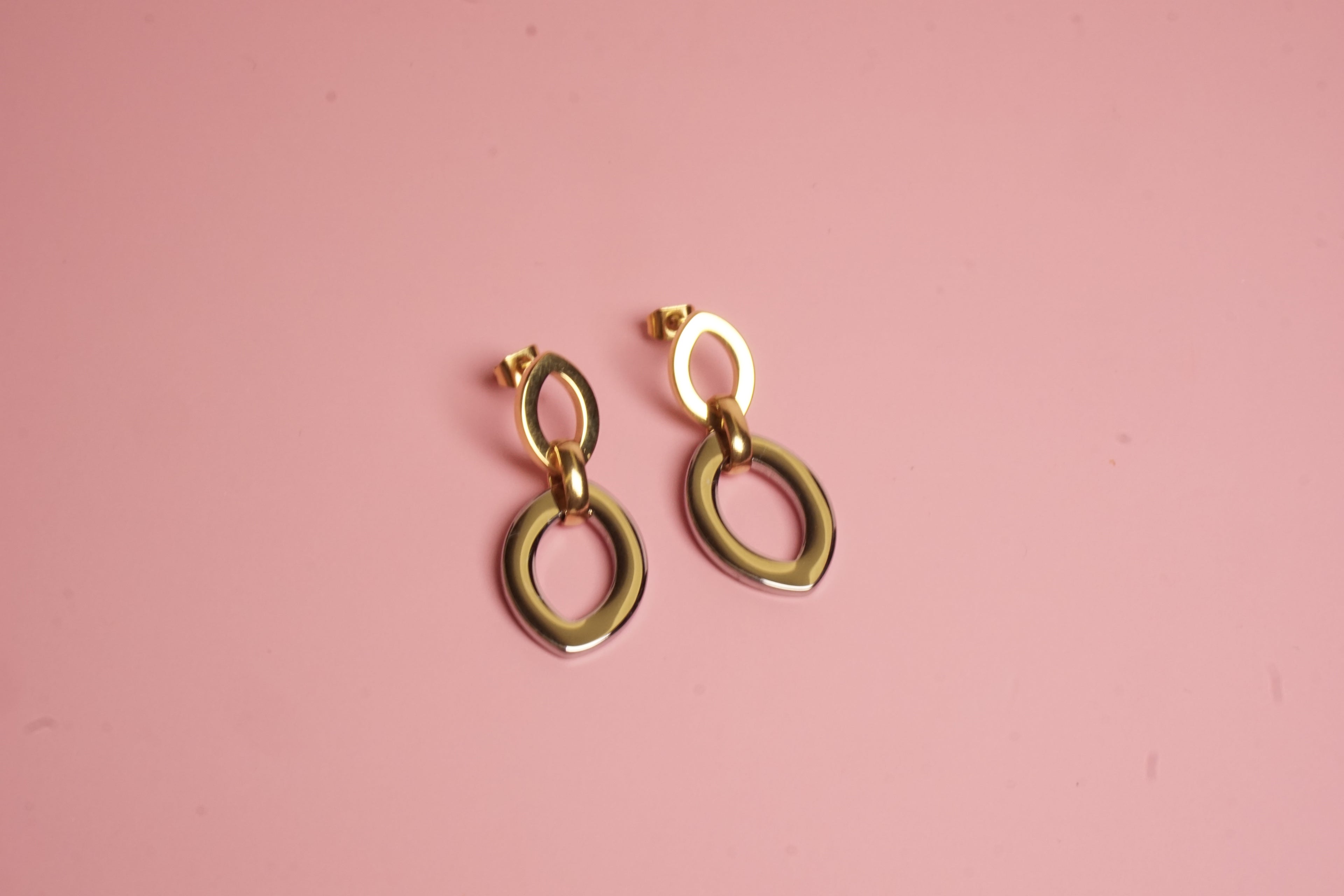 ARETE DE DOBLE GOTA 34MM BICOLOR