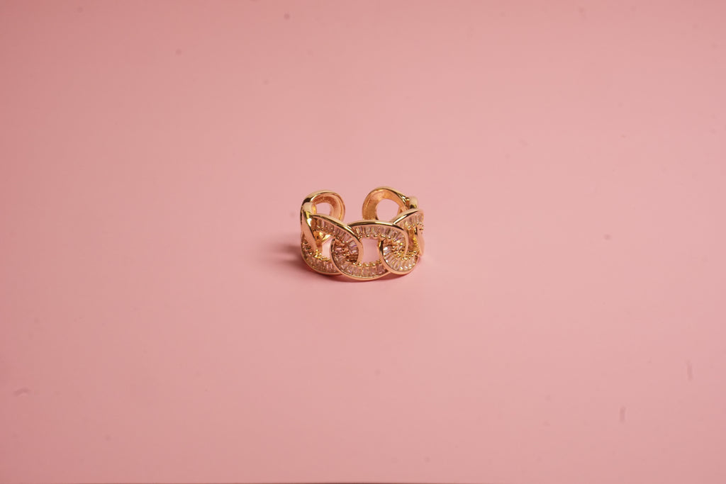 ANILLO AJUSTABLE ANCHO DE ESLABONES Y CIRCONIA