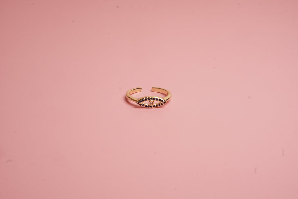 ANILLO AJUSTABLE DE OJO Y CIRCONIAS DE COLOR 5M