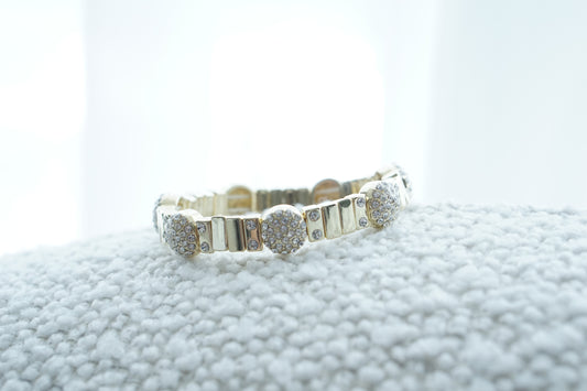 pulsera esferas chapa de oro con zirconias