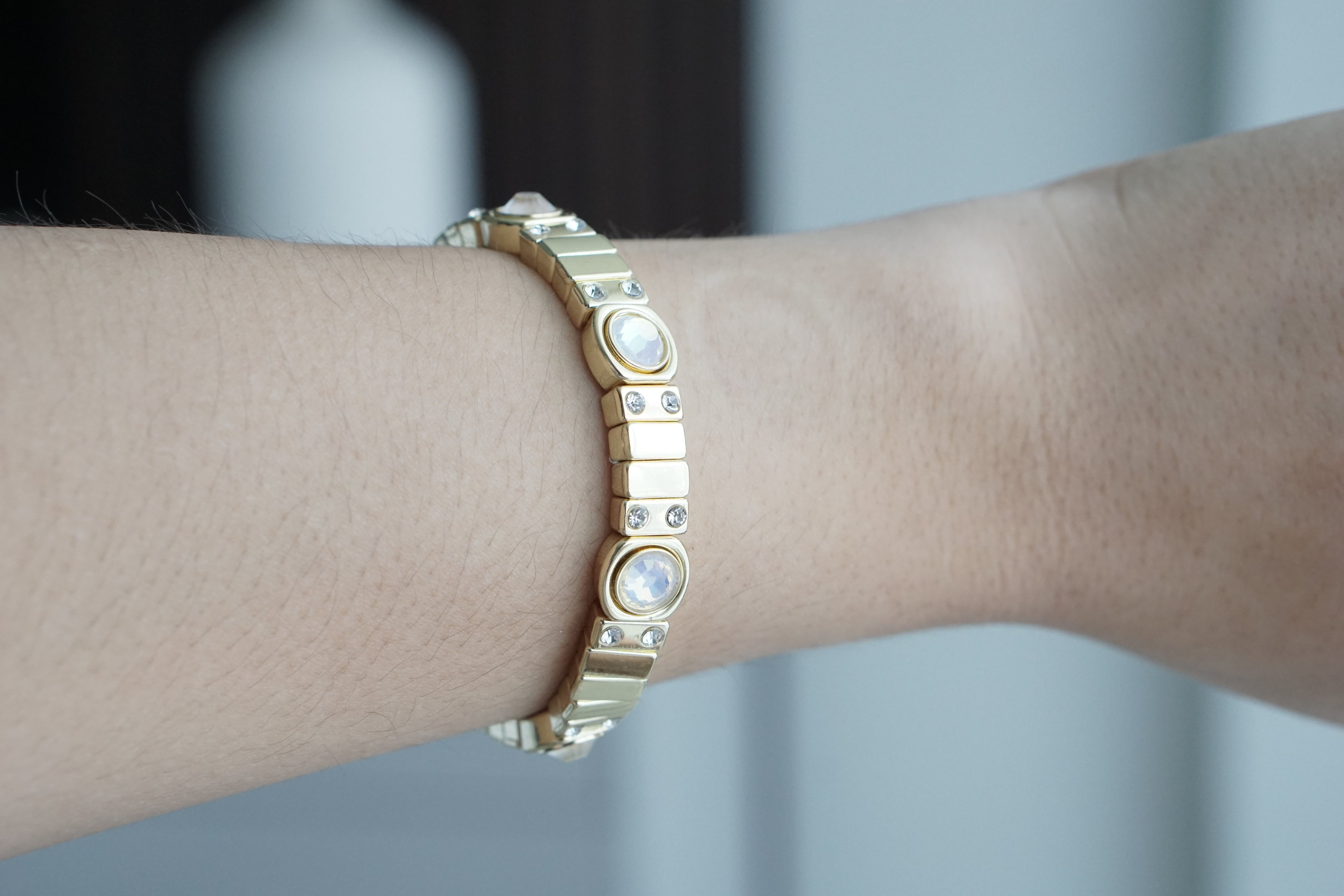 pulsera chapa de oro zirconia bicelada