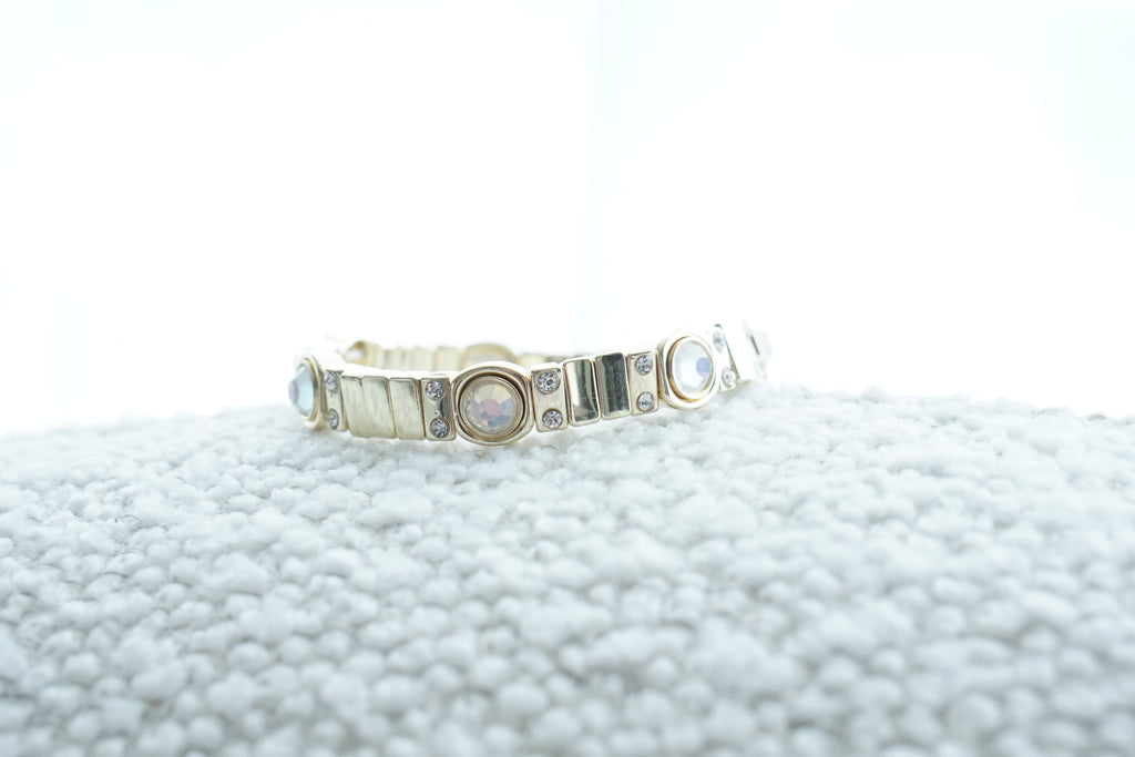 pulsera chapa de oro zirconia bicelada