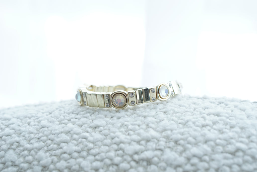 pulsera chapa de oro zirconia bicelada