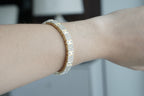 Pulsera chapa de oro zirconia dado