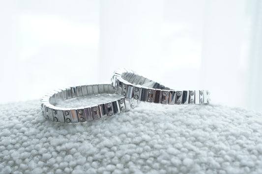 Pulsera barra plateada zirconias