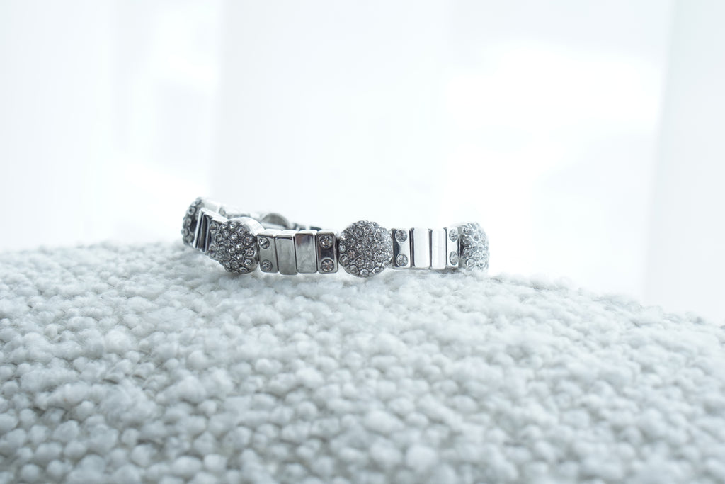 Pulsera plateado zirconia esfera