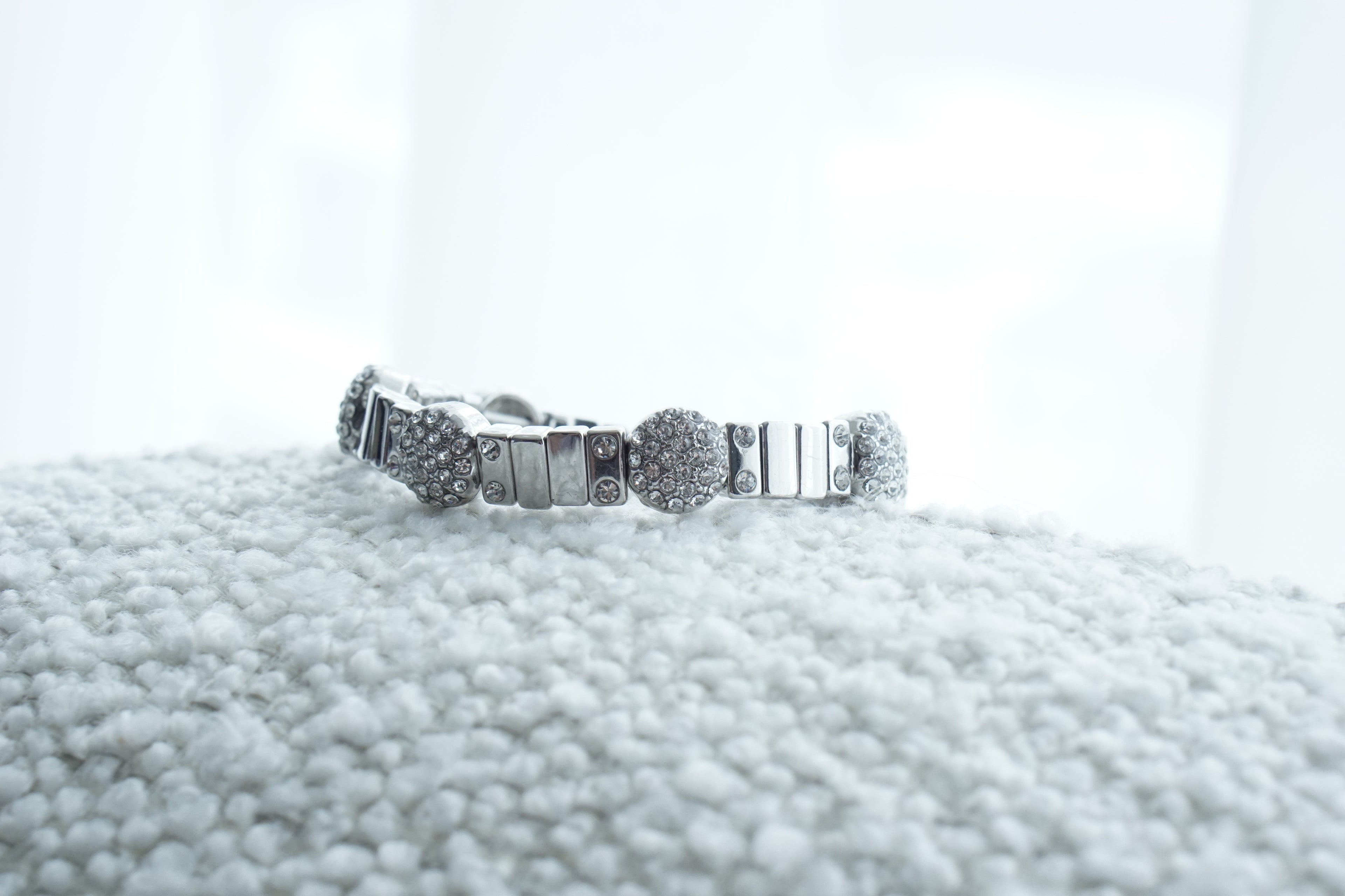 Pulsera plateado zirconia esfera