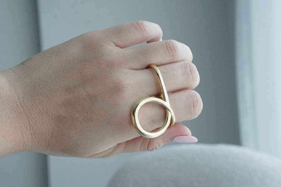 Anillo doble dedo circulo