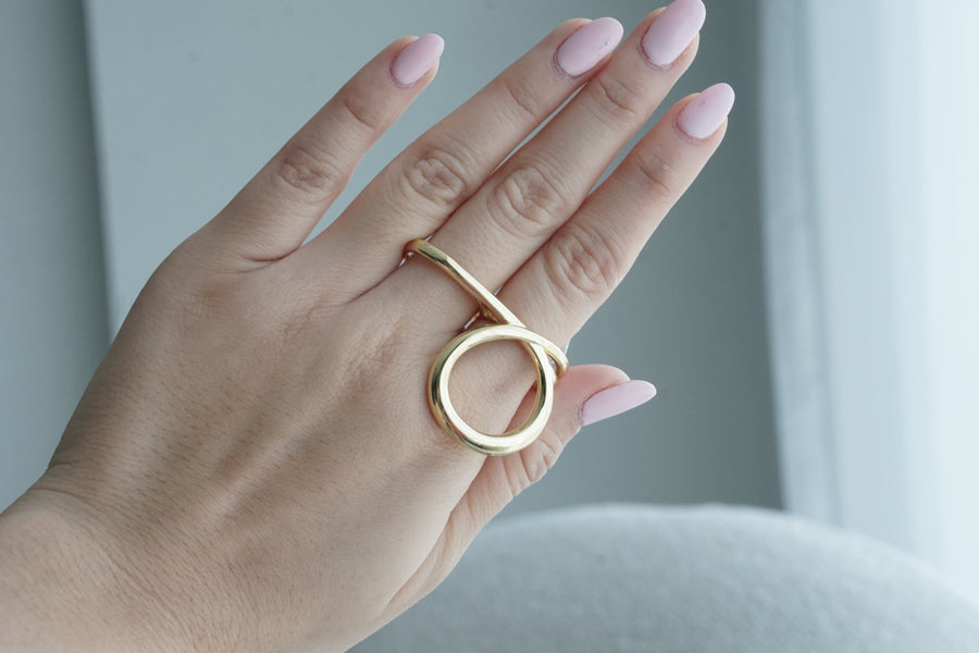 Anillo doble dedo circulo