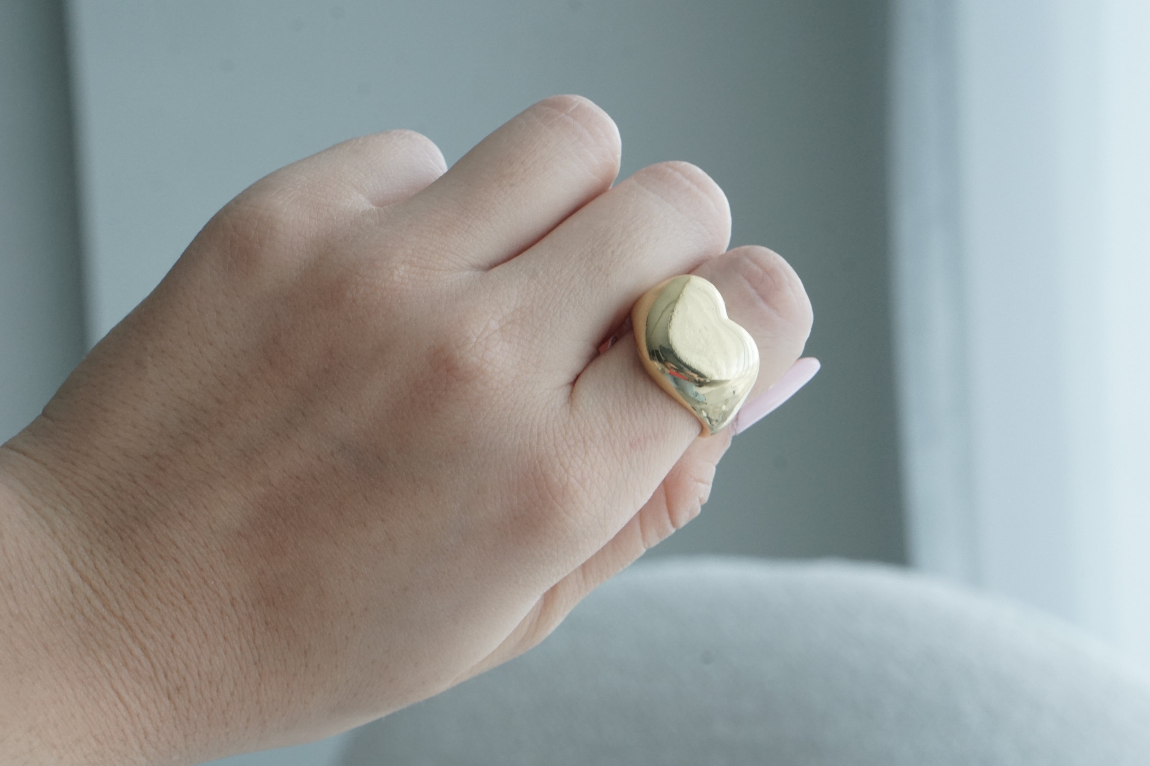 Anillo corazon dorado