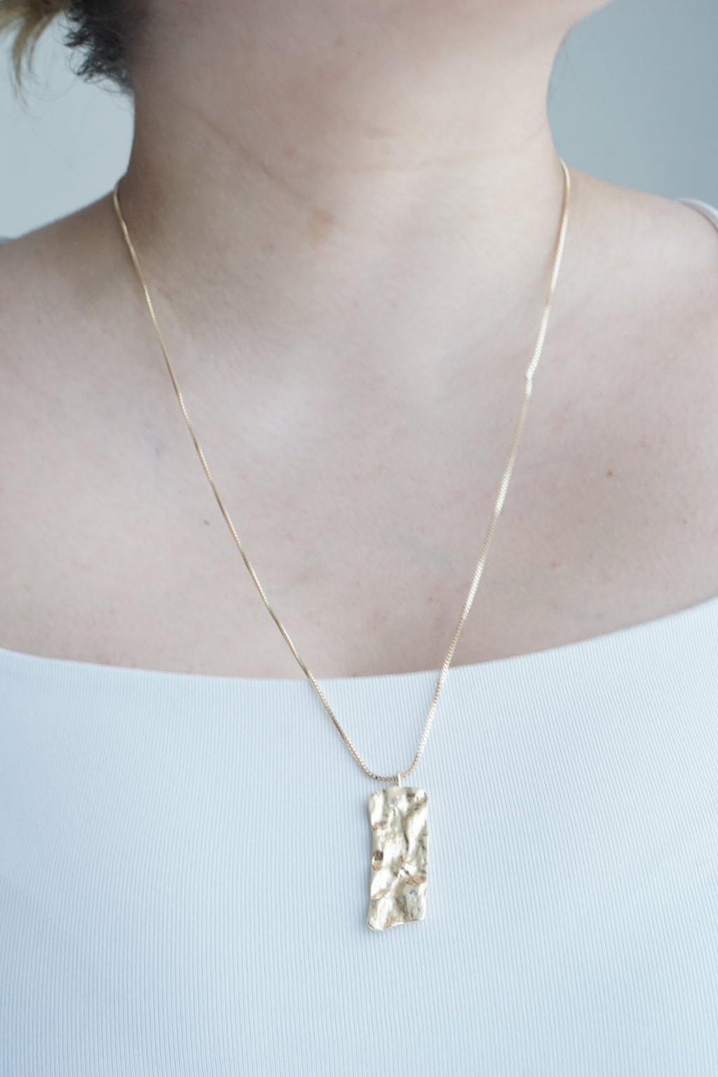 Irregular Necklace with Zirconia 64CM – 14K